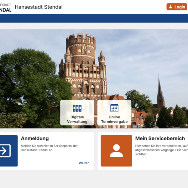 Bürgerportal der Hansestadt Stendal © Screenshot brain-SCC GmbH